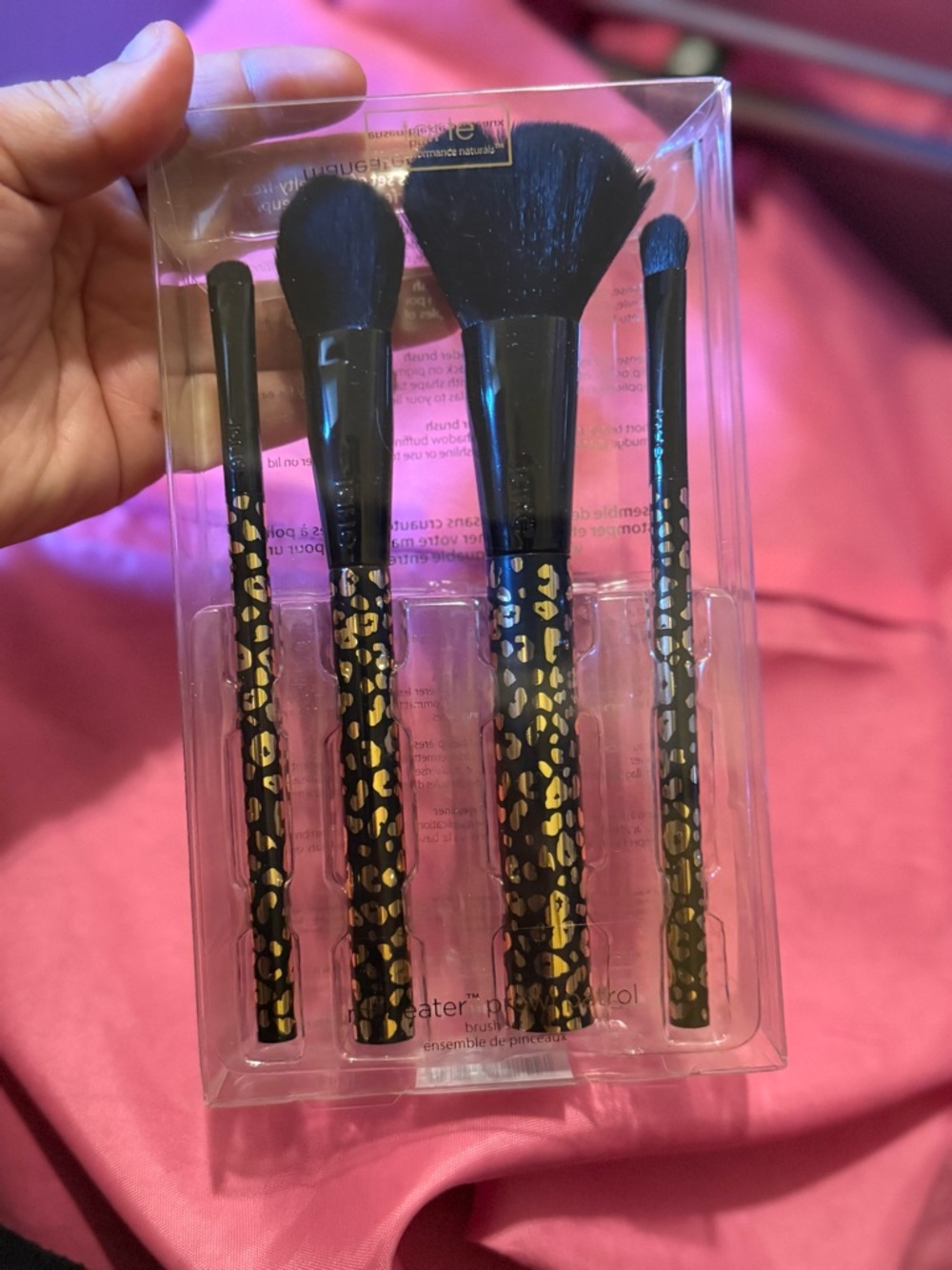 tarte Black and Gold Leopard Print Makeup Brush Set